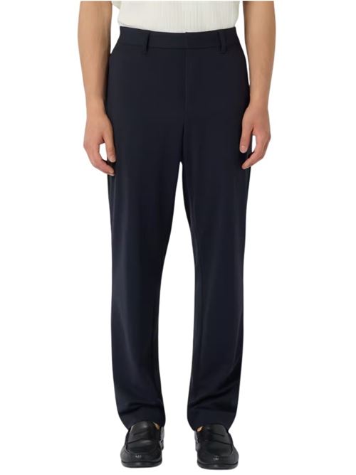 Pantaloni in tessuto armaturato effetto waffle<BR/>